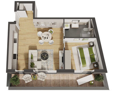 Hochwertige 2-Zimmer Neubau-Wohnung mit Balkon (W11)