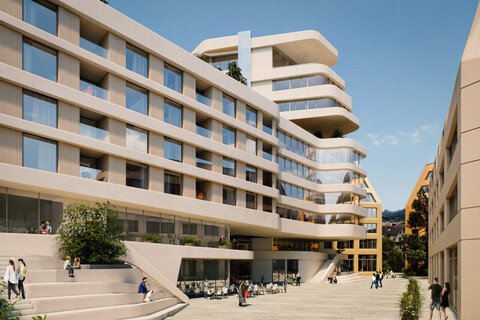 Café in absoluter Bestlage im Neubauprojekt der Sparkasse Kufstein in Wörgl zu vermieten