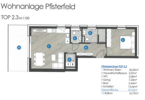 Zweizimmerwohnung Top 2.3 in Fügen - WA Pfisterfeld