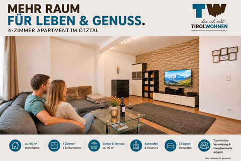4-Zimmer Apartment Ötztal – touristische Vermietung &amp; Hauptwohnsitz möglich | Garten | Nähe Aqua Dome