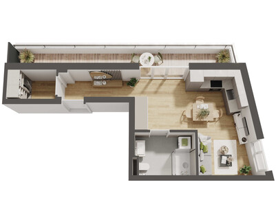 Hochwertige 1-Zimmer Neubau-Wohnung mit Balkon (W10)
