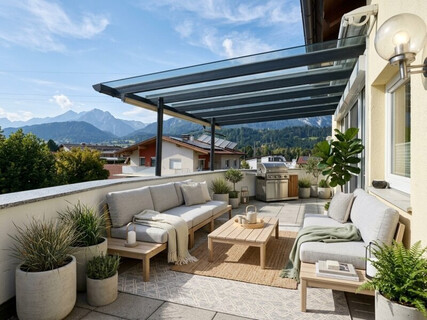 Wattens – Exklusive Maisonette mit ca. 129,55 m² Wohnnutzfläche, ca.30,66 m² Westterrasse, 2 Autoabstellplätzen, Panoramablick & neuer Designküche