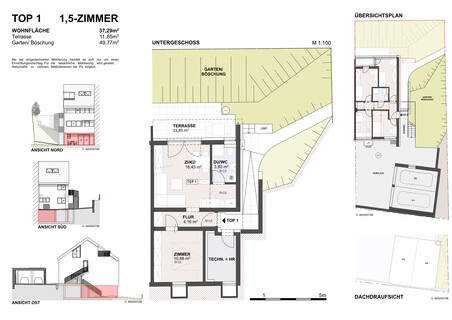 1,5 Zimmer Wohnung mit Terrasse und Gartenfläche