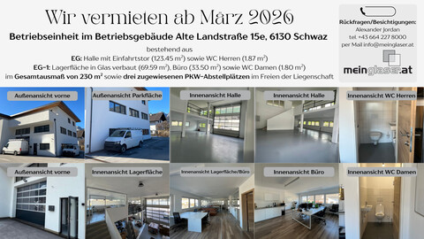 Halle, Büro &amp; Lager auf 230 m²  in Schwaz: