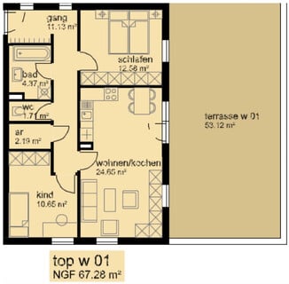 Lichtdurchflutete 3-Zimmer-Wohnung mit 53 m² XL-Sonnenterrasse in zentraler Lage
