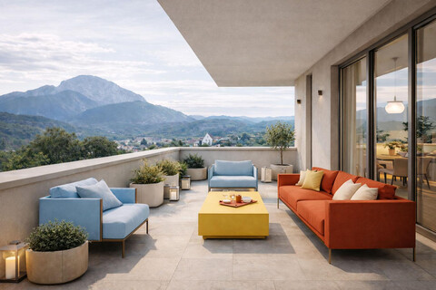 Frühstück in der Sonne &amp; Bergblick – Dachgeschosswohnung mit großer Terrasse